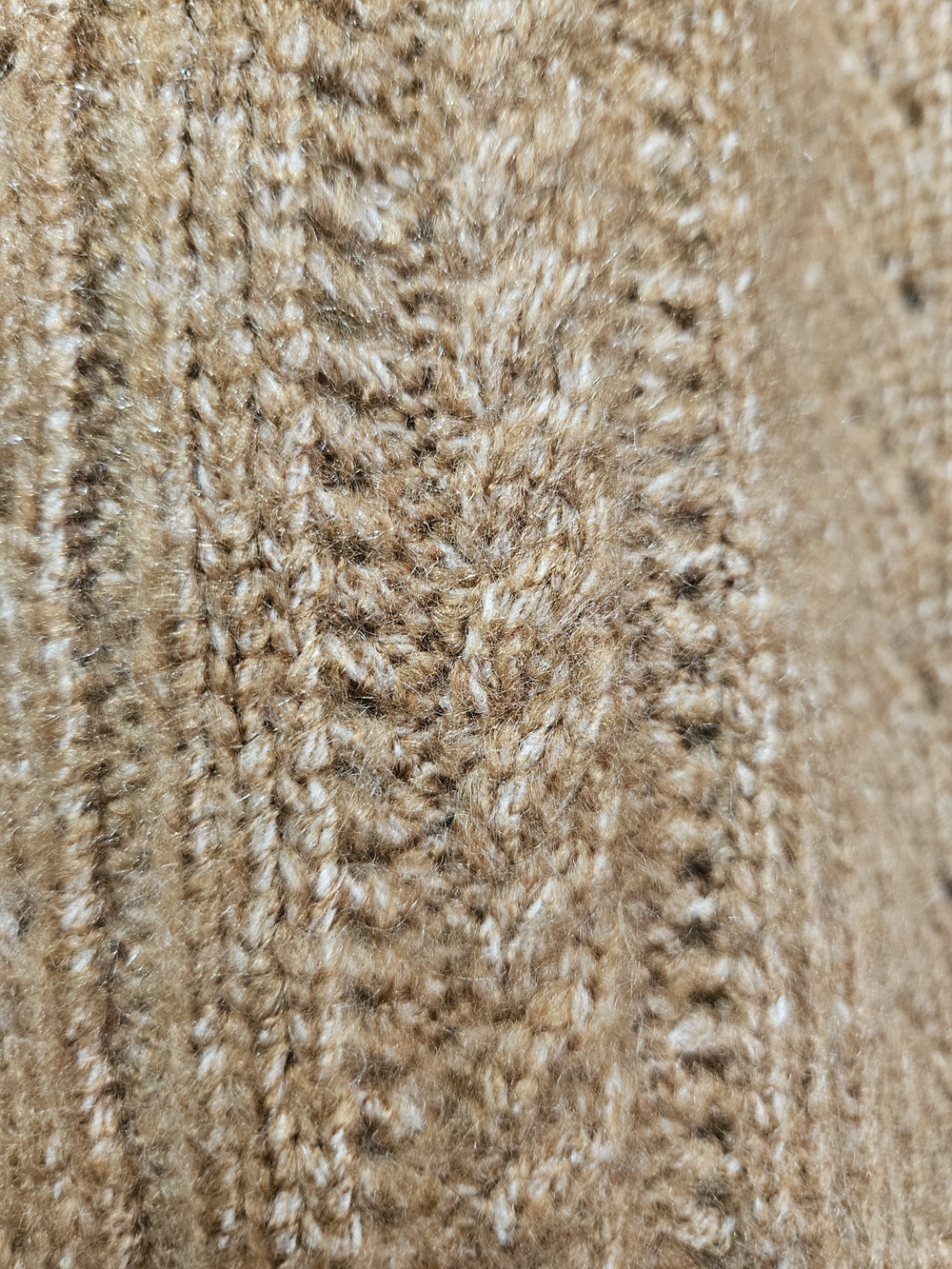 a.n.a Short-Sleeve Cable Knit Cardigan in Camel Brown - Picture 3 of 5